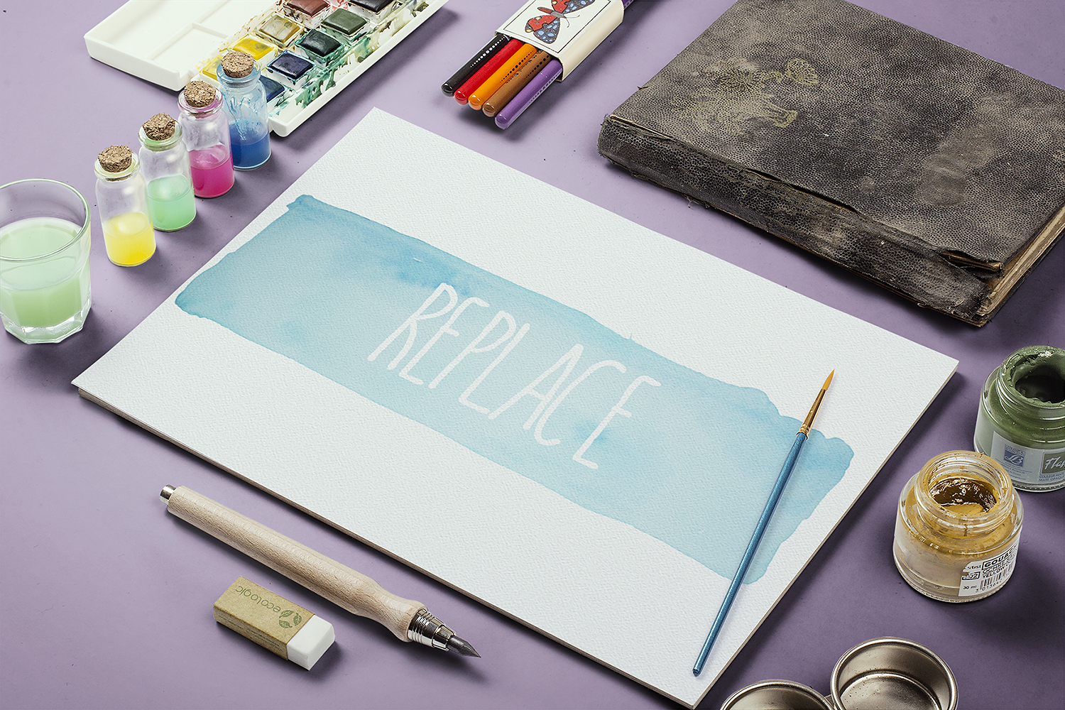 Watercolor Paint Mockup