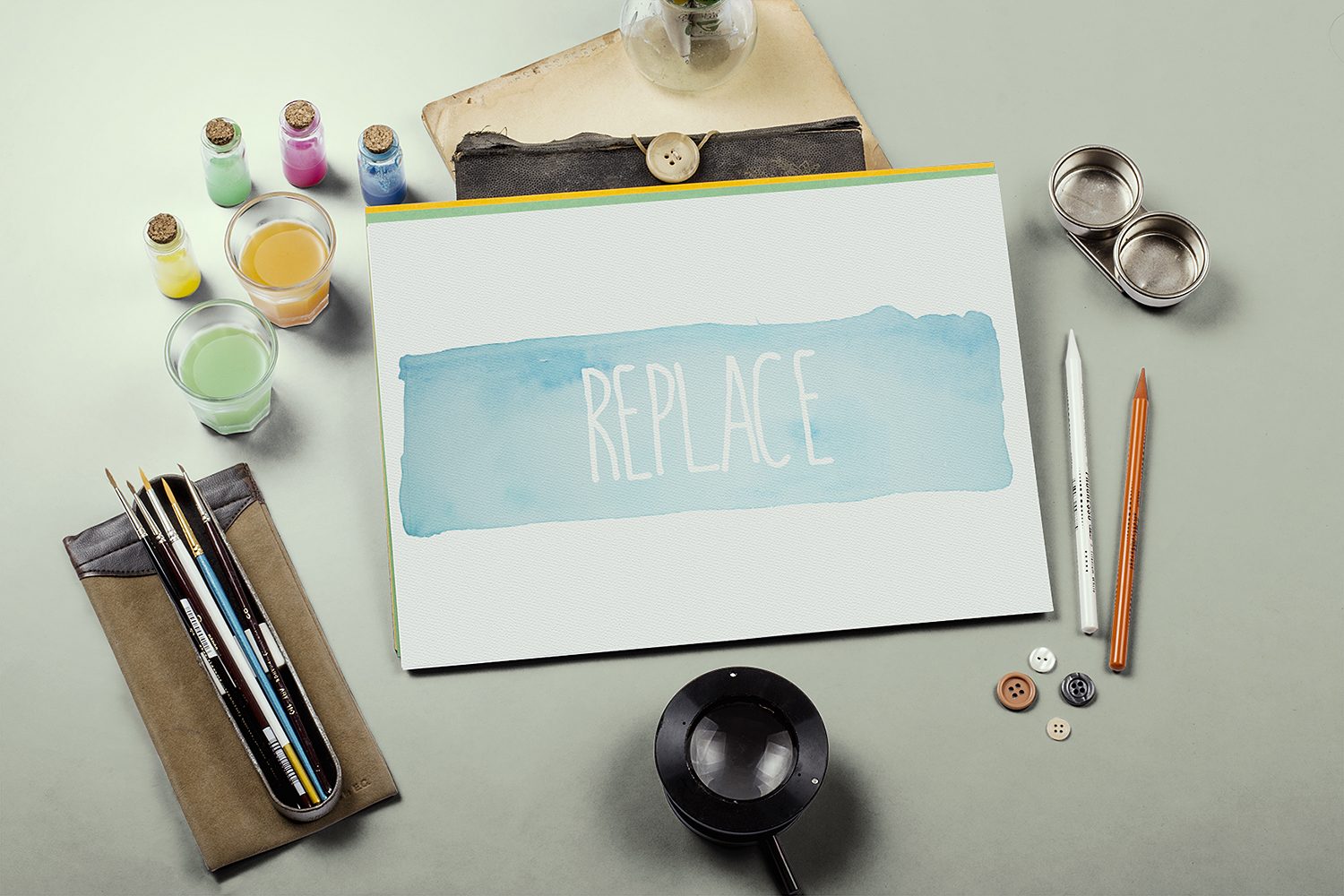 Watercolor Paint Mockup