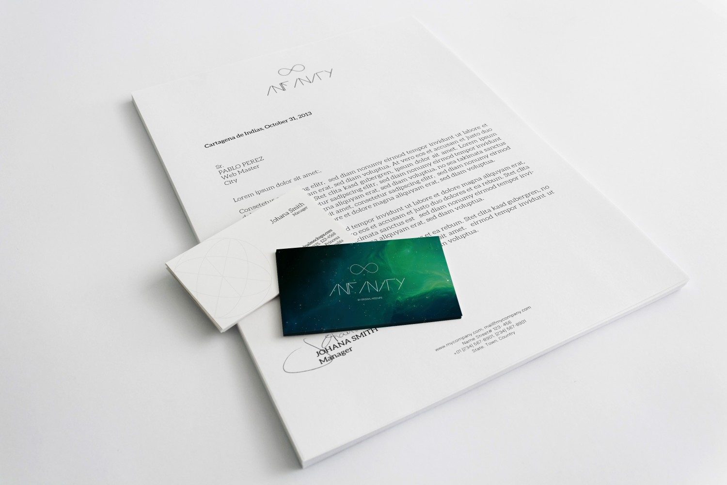 A4 Letterhead Business Cards Mockup