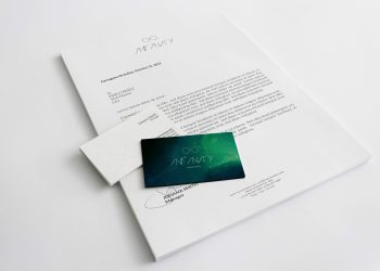 A4 Letterhead Business Cards Mockup