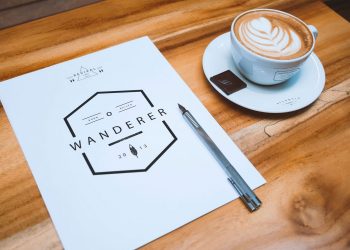 A4 Letterhead Coffee Cup Mockup