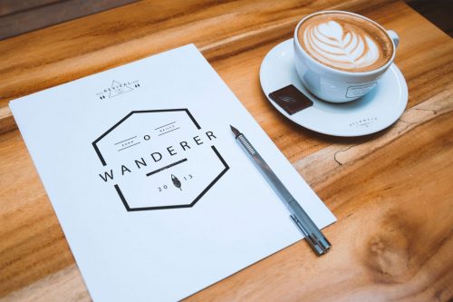 A4 Letterhead Coffee Cup Mockup