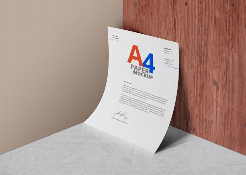 A4 Paper Free PSD Mockup