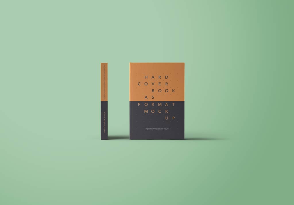 A5 Hardcover Book PSD Mockup