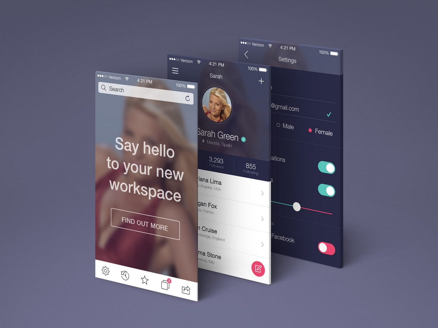 App Screens Perspective Mockup