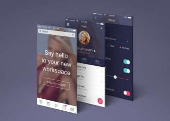 App Screens Perspective Mockup