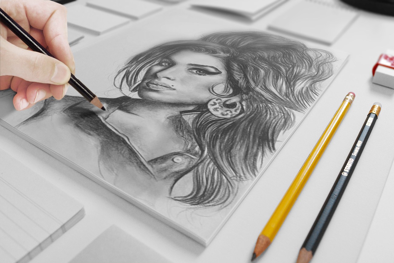 Free Sketch Artistic Mockup  Freebies  Fribly  Graphic design mockup Mockup  free psd Mockup