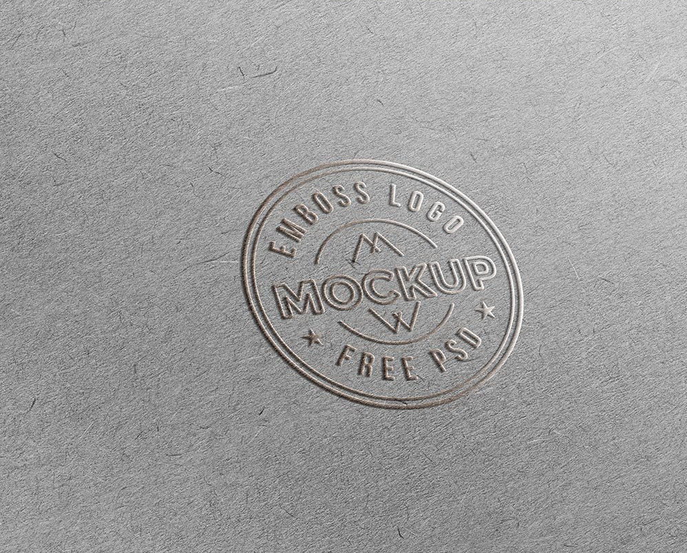 Emboss Paper Logo Mockup Free PSD