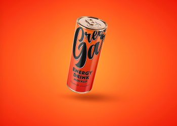 Energy Drink Tin Can Mockup PSD