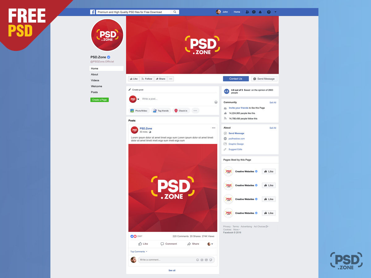 Facebook Page Mockup Template PSD - Best Free Mockups For Facebook Banner Template Psd