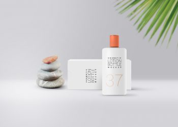 Free Cosmetic Lotion Packaging Mockup