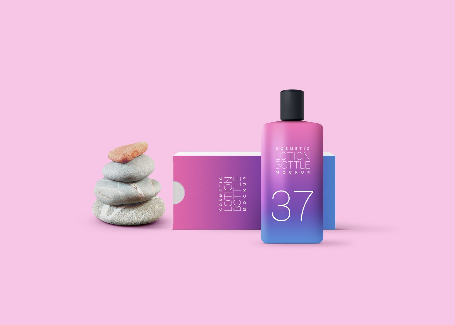 Free Cosmetic Lotion Packaging Mockup