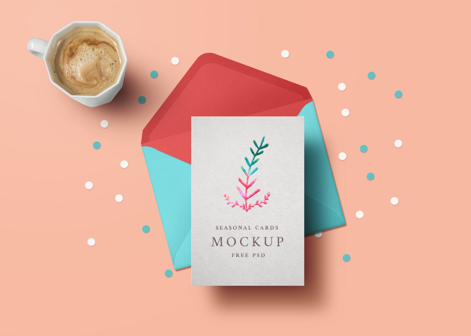 Free Holiday Greeting Card Mockup PSD