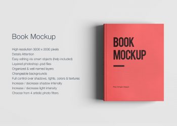 Free Red Book PSD Mockup