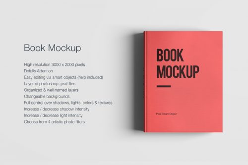 Free Red Book PSD Mockup