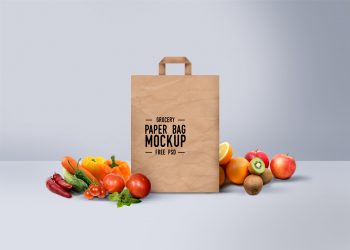 Free Shopping Paper Bag Mockup