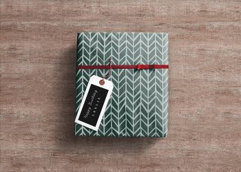 Gift Wrap Box PSD Mockup