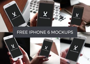 Girl Carrying 6 iPhone 6 PSD Mockups