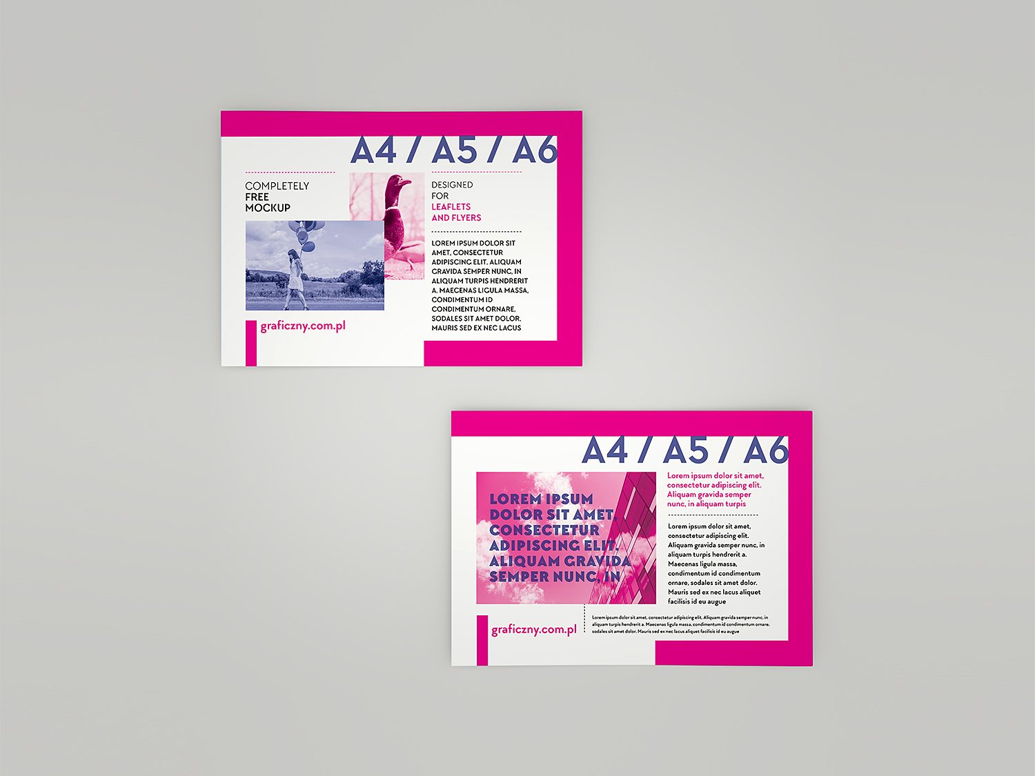 Horizontal Leaflet Mockup Set