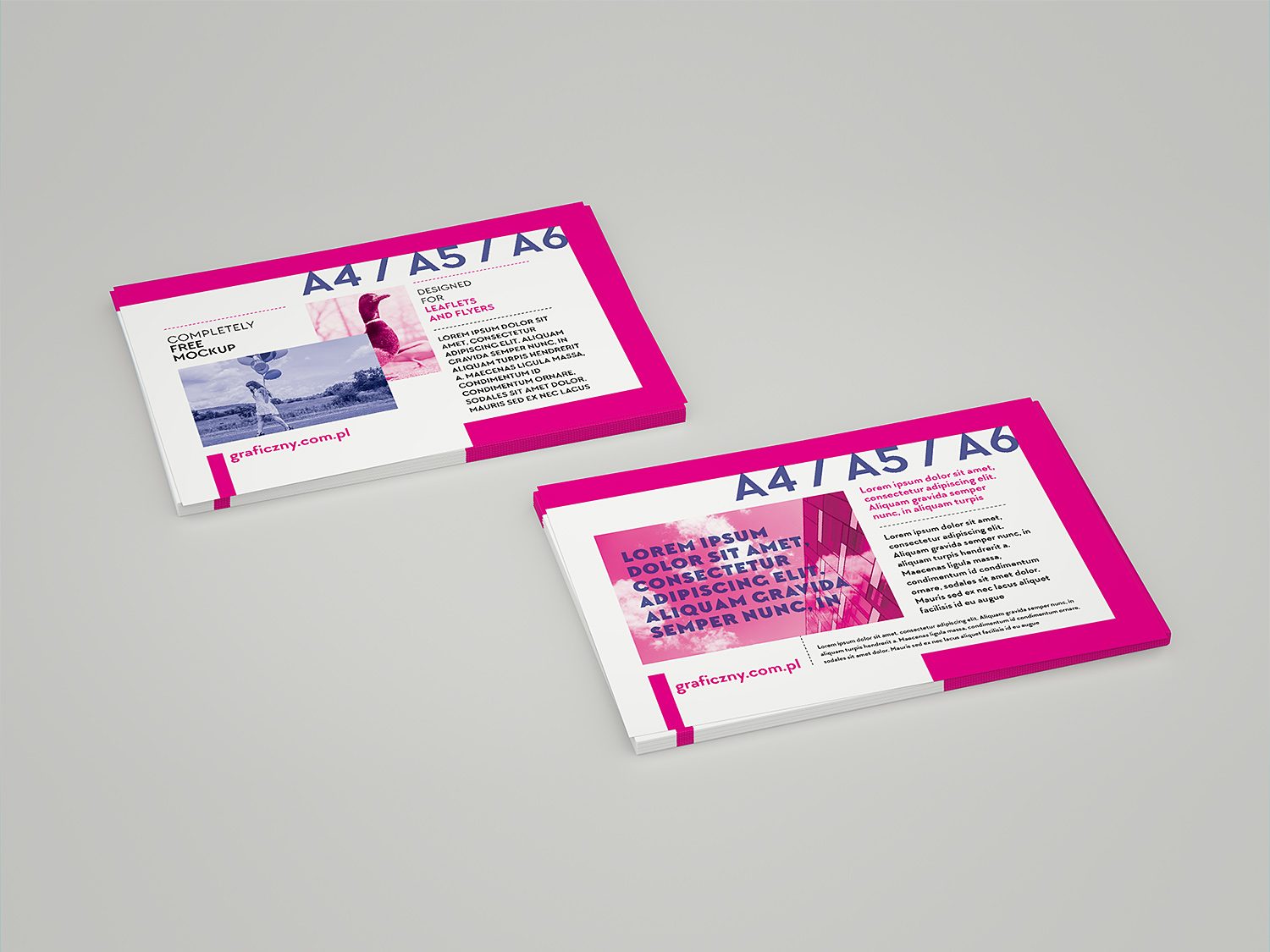 Horizontal Leaflet Mockup Set