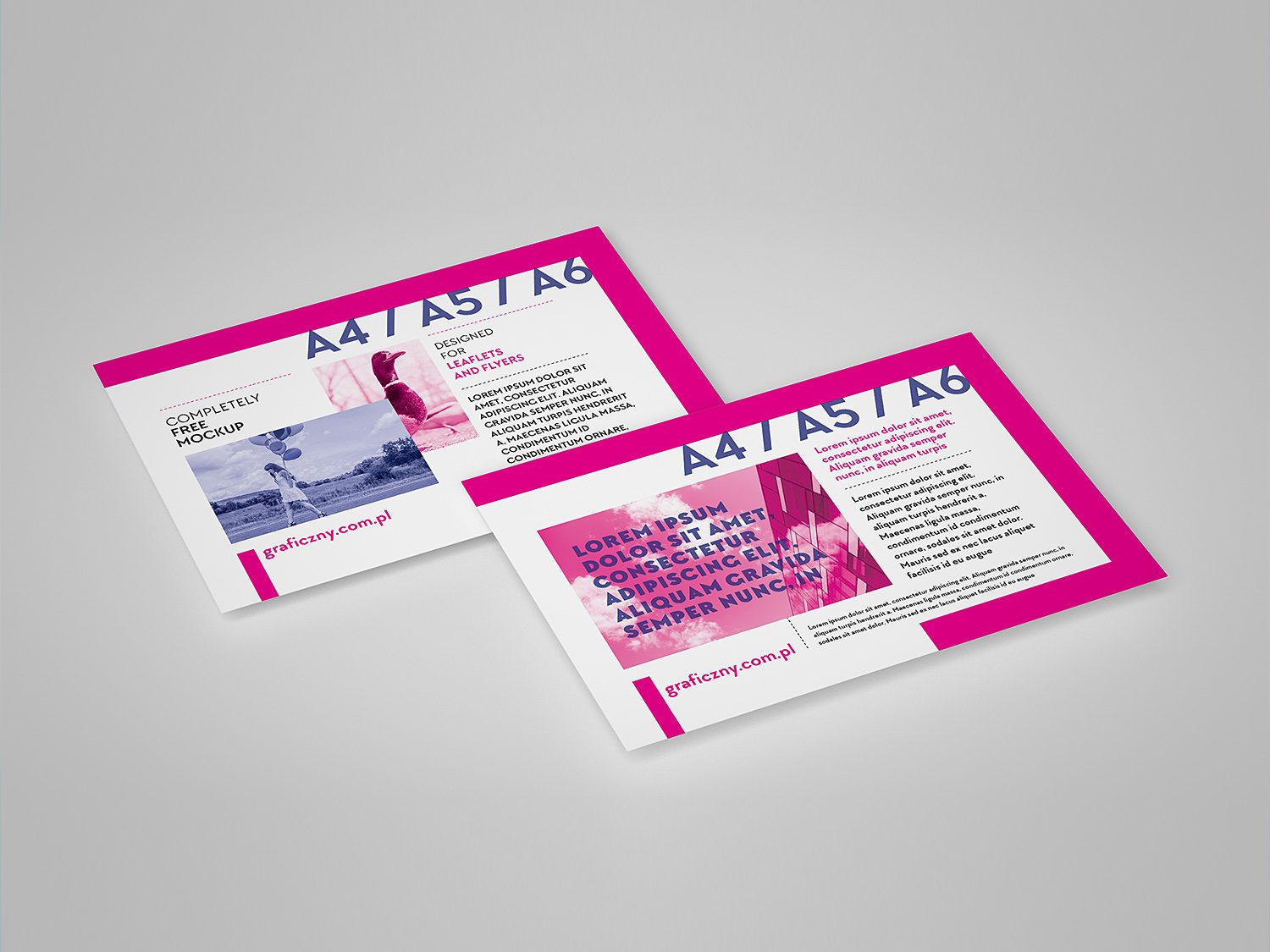 Horizontal Leaflet Mockup Set