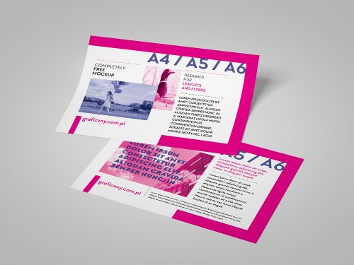 Horizontal Leaflet Mockup Set