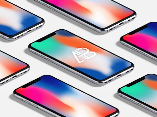 iPhone X Isometric Mockup