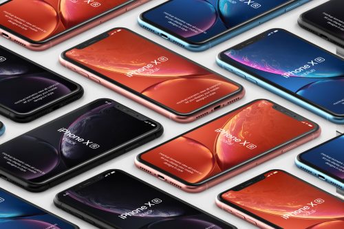 iPhone XR Isometric Mockup