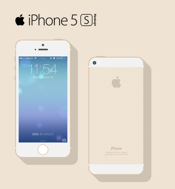 iPhone 5s Flat Mockup