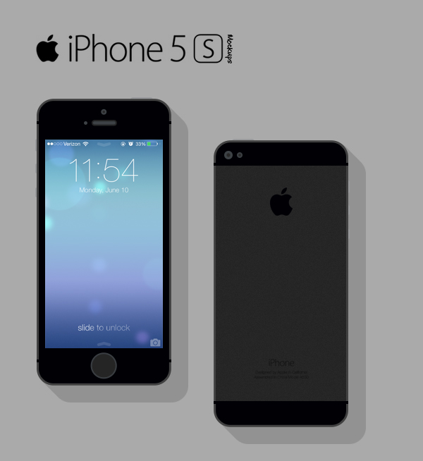 iPhone 5s Flat Mockup