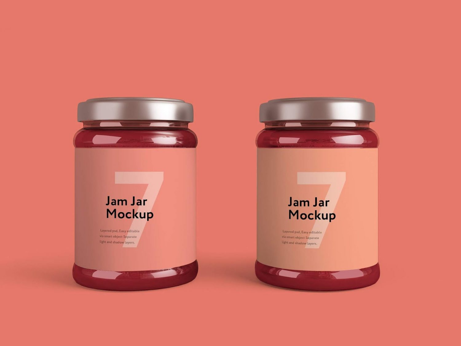 Jam Bottle Free PSD Mockup