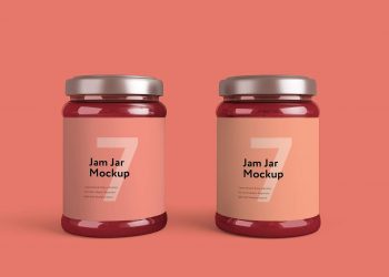 Jam Bottle Free PSD Mockup