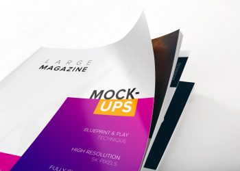 Large Magazine Cover Close View Mockup