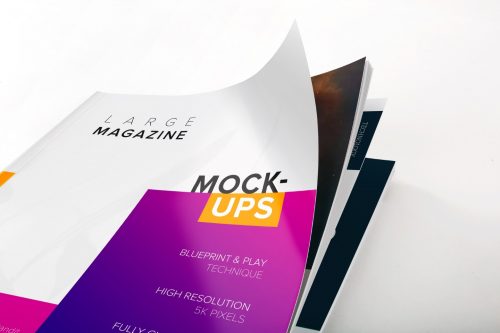 Large Magazine Cover Close View Mockup