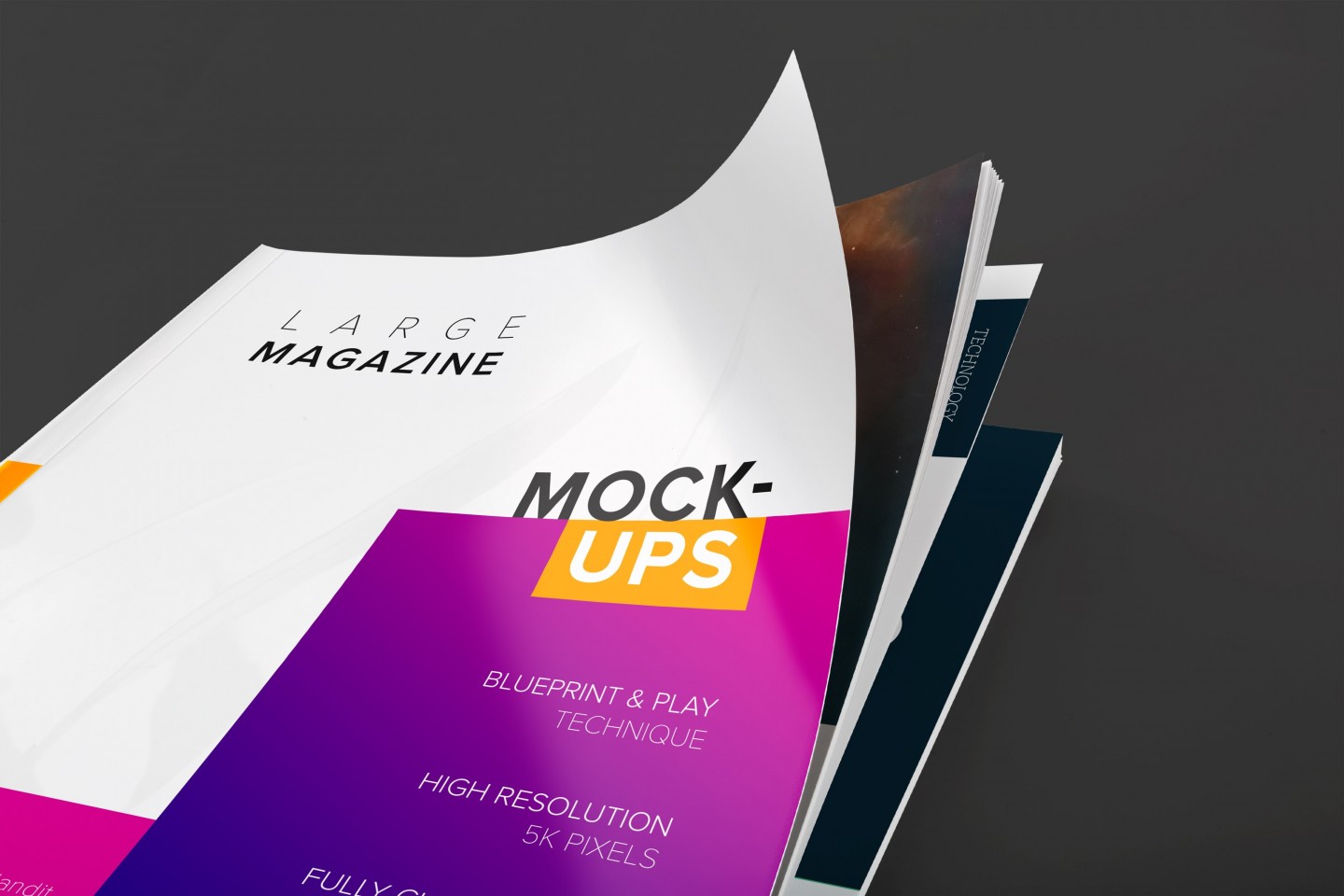 Large Magazine Cover Close View Mockup