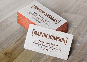 Letterpress Business Cards Mockup