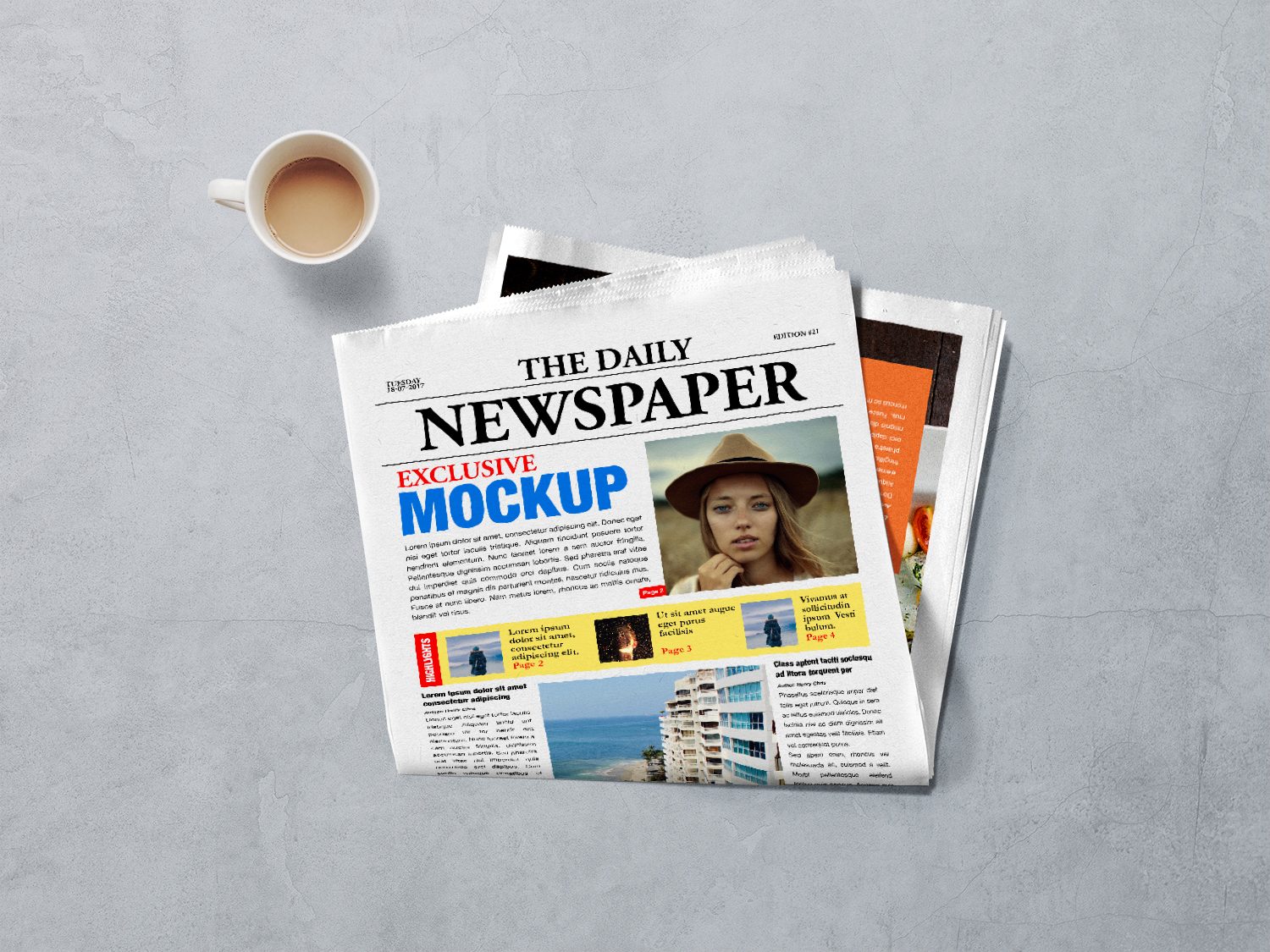 Newspaper Mockup PSD