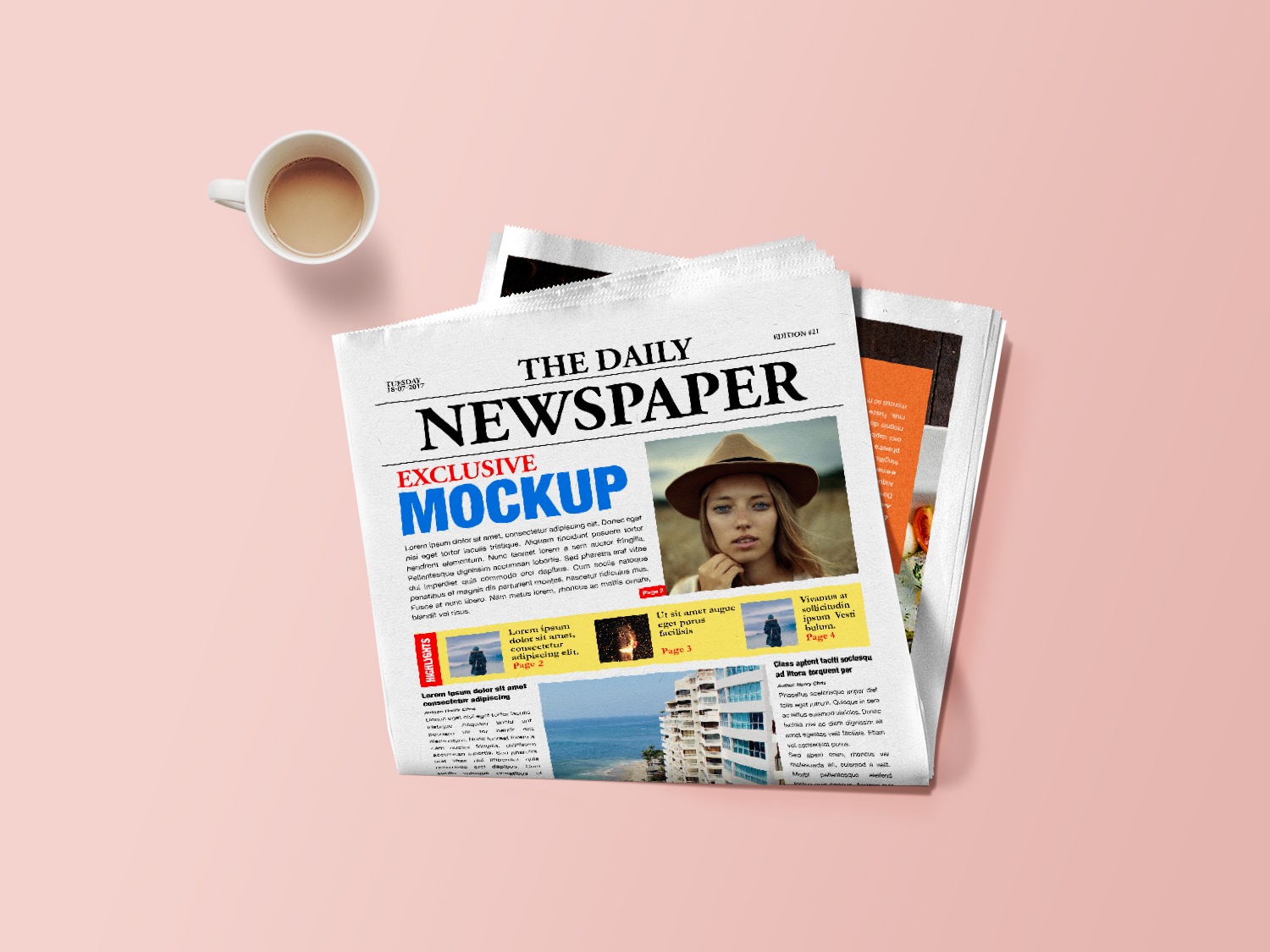 Newspaper Mockup PSD