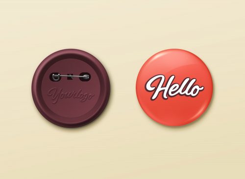 Pin Button Badge PSD Mockup