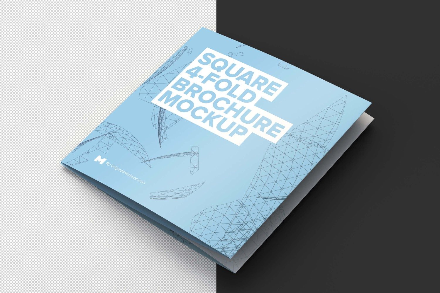 Square 4-Fold Brochure Mockup