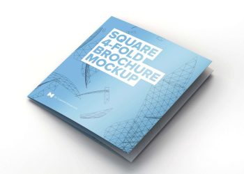 Square 4-Fold Brochure Mockup