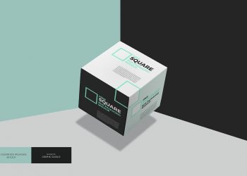 Square Box Packaging Mockup