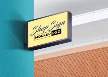 Store Wall Signage Mockup PSD