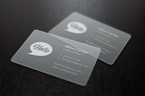 Translucent Business Cards Mockup