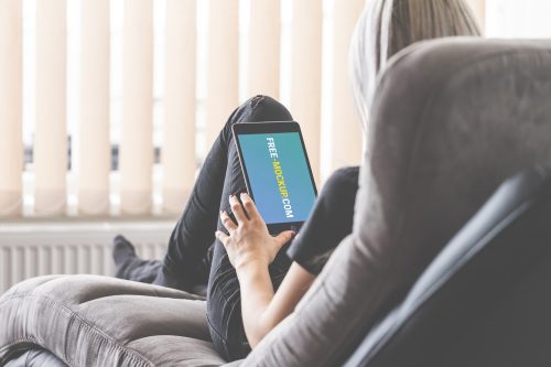 Woman Holding iPad