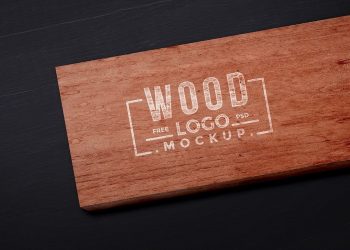 Wood Logo Mockup PSD