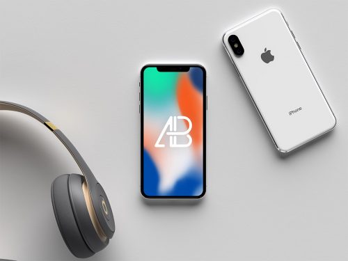 Apple iPhone X Front & Back Mockup 3D Render