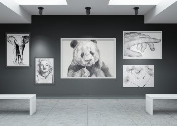 Art Gallery Wall Canvas Poster Mockup