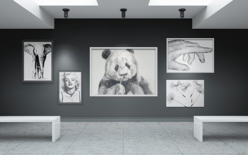 Art Gallery Wall Canvas Poster Mockup