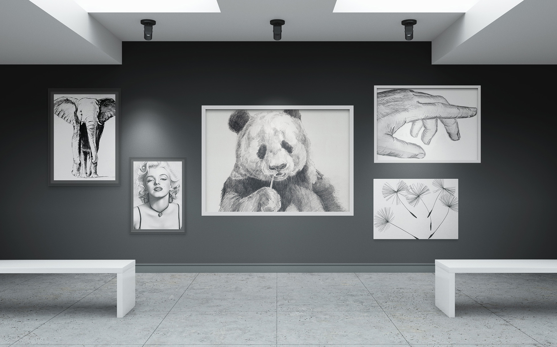 Download Art Gallery Wall Canvas Poster Mockup Best Free Mockups